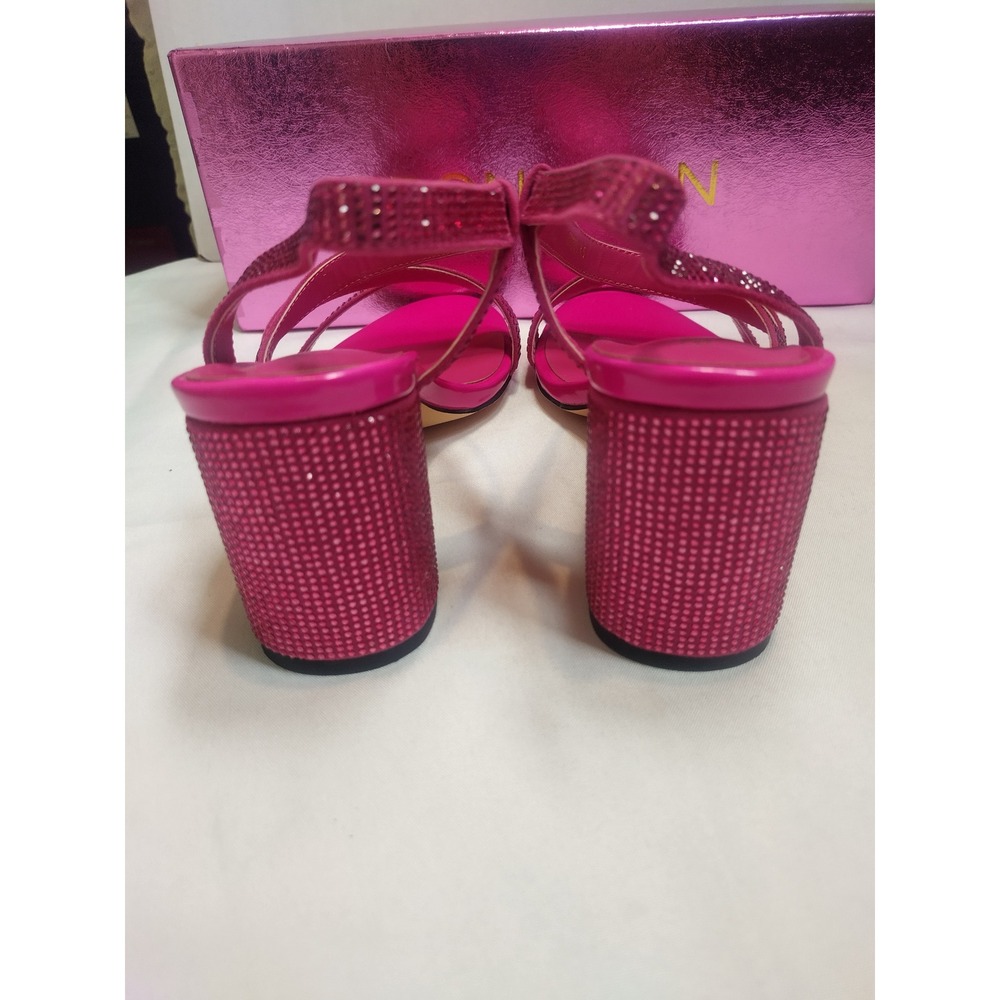 Ronilurn Hot Pink Rhinestone Strappy Block Heel Sandals RS2024021 Womens 8.5 - Picture 4 of 9
